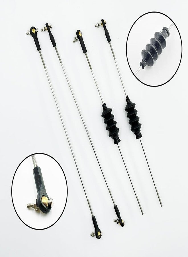 URIMPAVIDO 4PCS RC Boat Pushrod Set Plastic Tie Rod End Ball Head End with Push Rod and Rubber Seal Bellow for RC Boat Ship Airplane DIY Model Toy Part (M2 Rod End,M2x150mm Pushrod) - Image 2